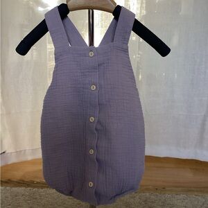 Purple Button-Down Baby Romper